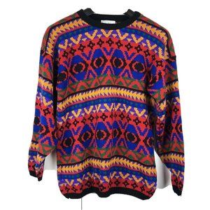 Vtg 80s 90s Jessica Roberts Ski Sweater Knit M